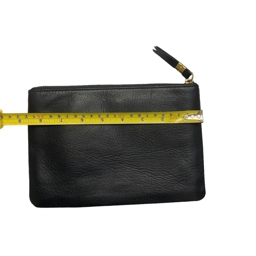 Madewell black leather clutch bag
